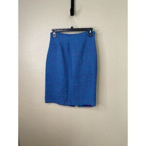 Renée DuMar Vintage Neiman Marcus Blue Purple Woven Tweed‎ Pencil Skirt 6